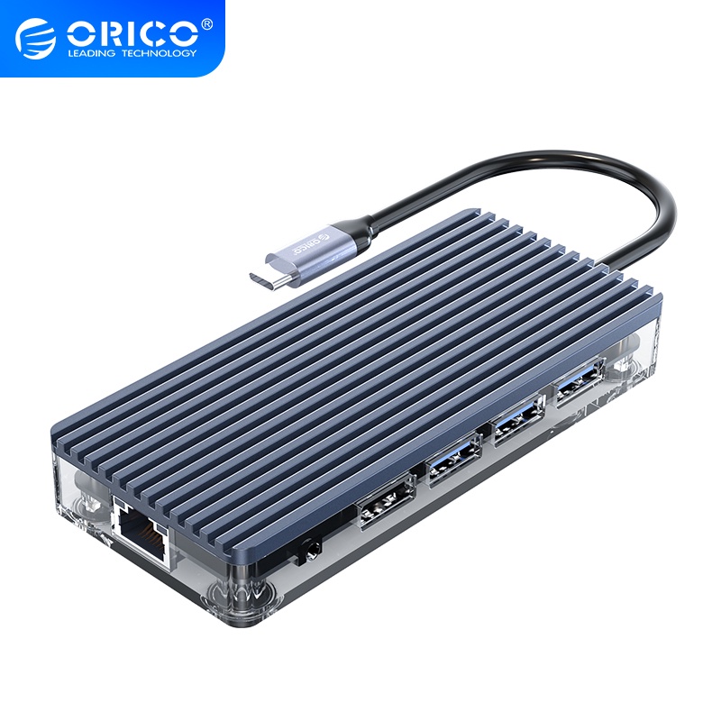 Đầu chia cổng USB Type C ORICO 11 trong 1 sang nhiều cổng Usb 3.0 Hdmi Pd Rj45 Cho Macbook Pro chất lượng cao