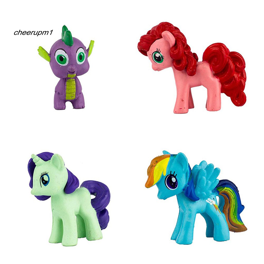 Bộ 12 đồ chơi mô hình nhân vật trong phim My Little Pony làm bằng tay chất liệu PVC trang trí bàn/xe hơi