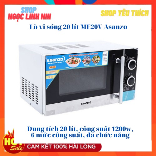 Lò Vi Sóng Asanzo ME-20V, Công Suất 1200W, Dung Tích 20 lít - SHOP NGỌC LINH NHI