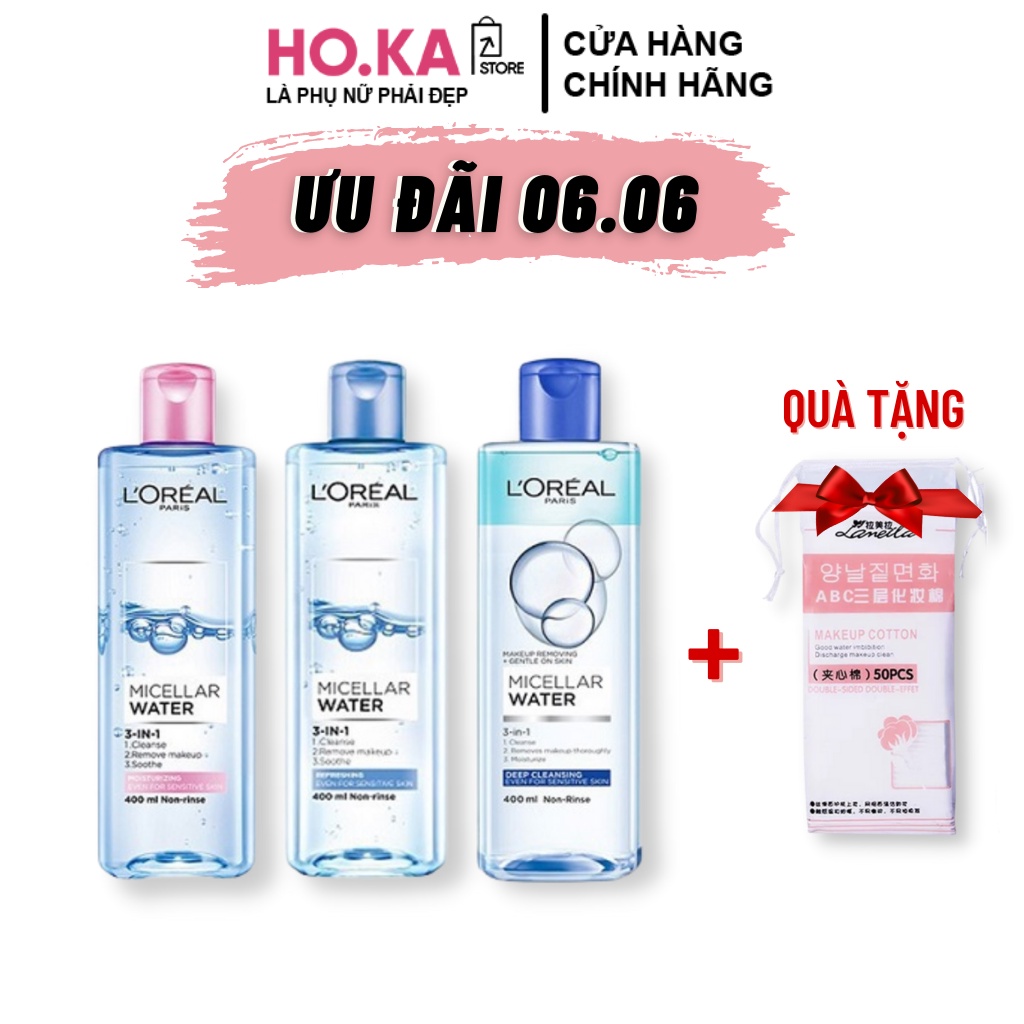 Nước Tẩy Trang Loreal Nước Tẩy Trang L'Oreal Paris Làm Sạch Sâu 3-in-1 Micellar Water