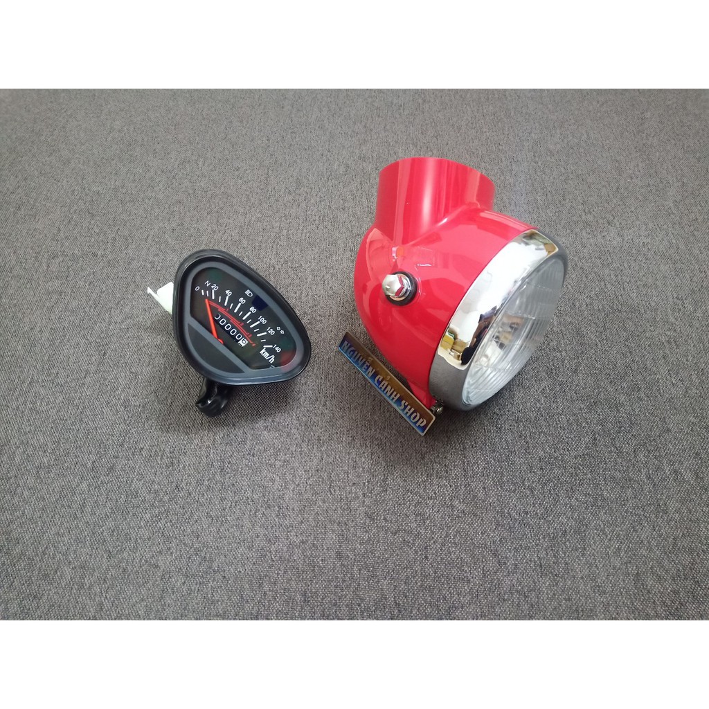 Chóa đèn xe 67 đỏ ATE hàng nhập cumbo 3 món pha đèn đồng hồ gáo đèn