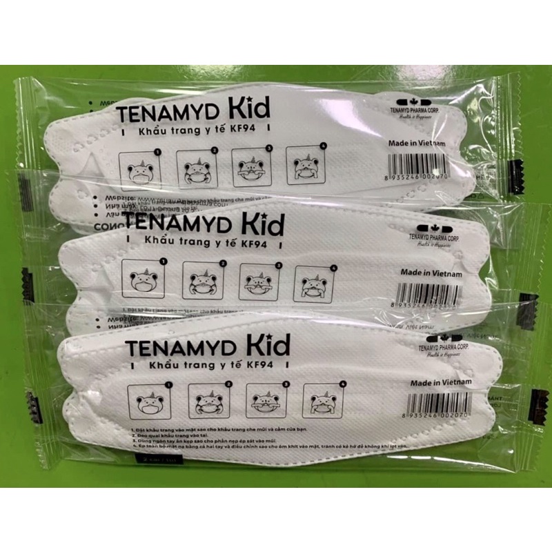 [Hộp 30 cái] Khẩu Trang Trẻ Em KF94 Tenamyd Kid 4 lớp Chuẩn NIOSH N95