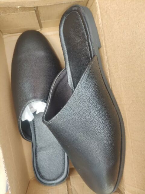 Giầy sục nam hai loại da bóng & da lộn