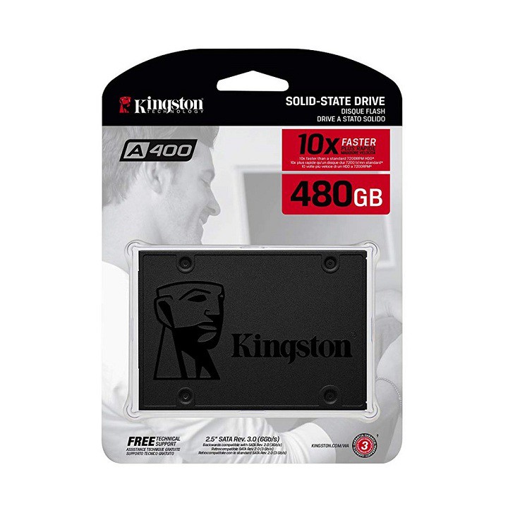 Ổ cứng SSD Kingston NOW A400 480GB 2.5'' SATA III (SA400S37/480G) - Bảo hành 3 năm đổi mới