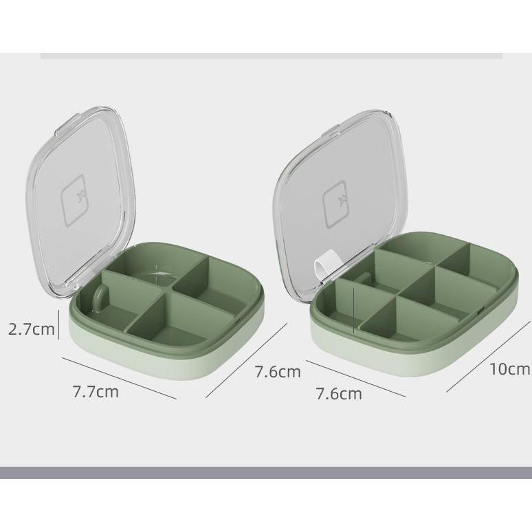 Hộp đựng thuốc mini chia ngăn chống ẩm tiện dụng #C540 (4/6 ngăn)
