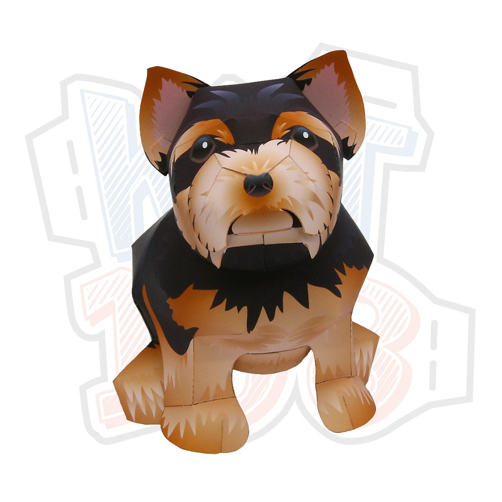 Mô hình giấy động vật Chó Yorkshire Terrier