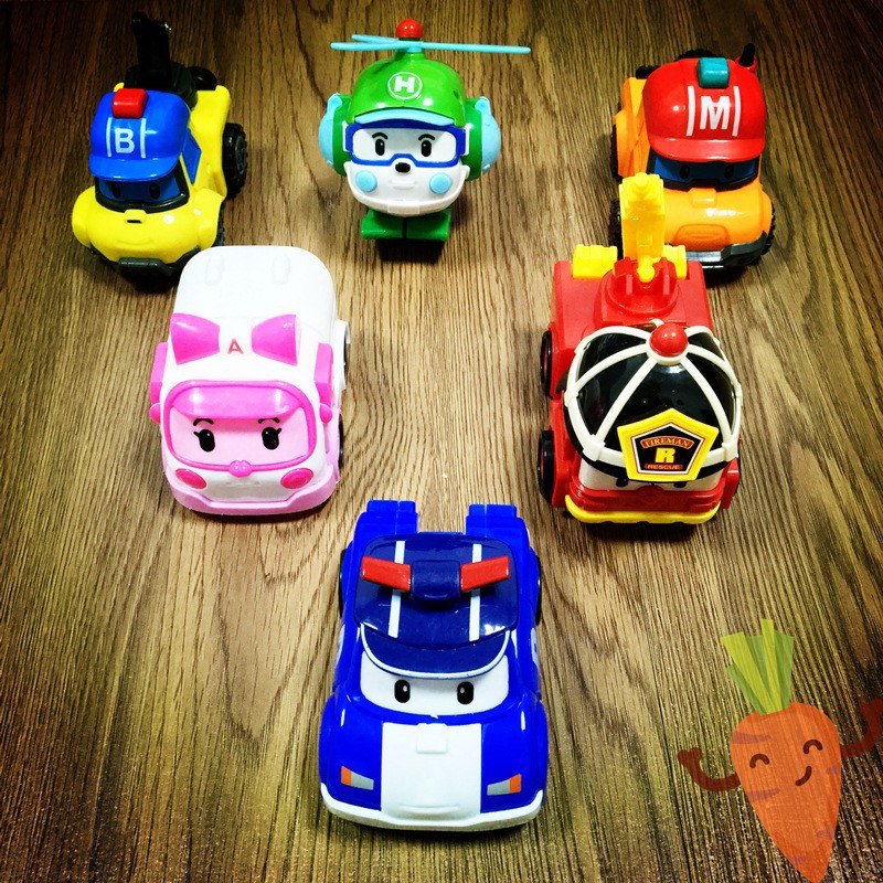 Đồ chơi thông minh biến hình biệt đội xe robocar Poli 2 trong 1 CAROBY 88168