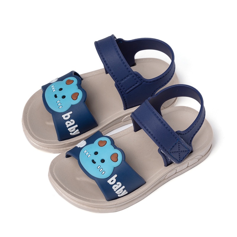 Giày dép sandal cao su mềm êm chân cho bé trai và bé gái từ 1 - 8 tuổi hình gấu con