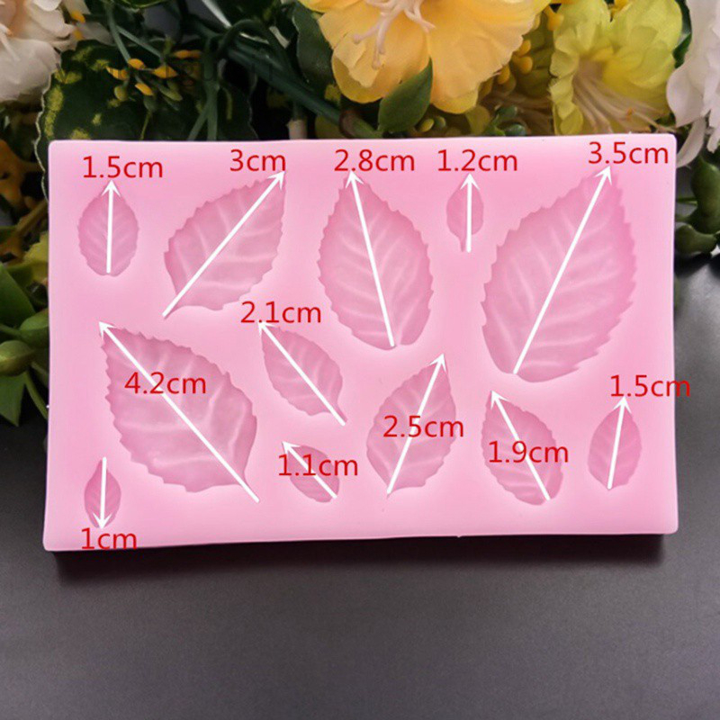 1 Khuôn Silicone Nhấn Bánh Hình Lá 3d Diy