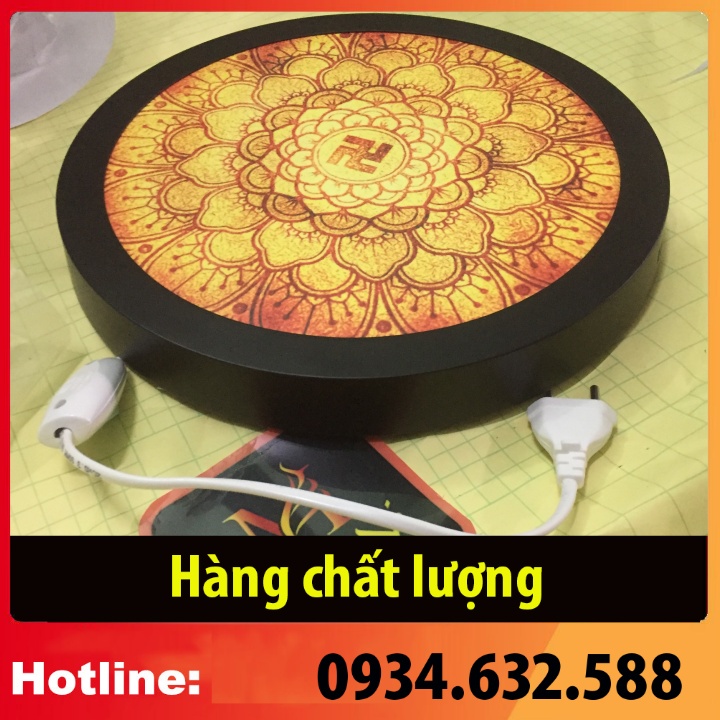 HÀO QUANG Đèn thờ hoa sen giá gốc tại xưởng, đường kính 30cm, tranh in trúc chỉ MÂU NI [beautiful]