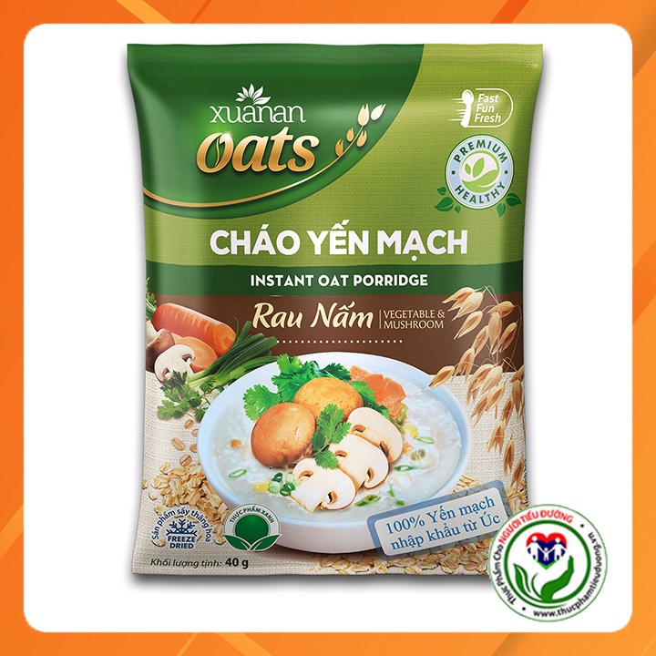Cháo yến mạch rau nấm gói 40g