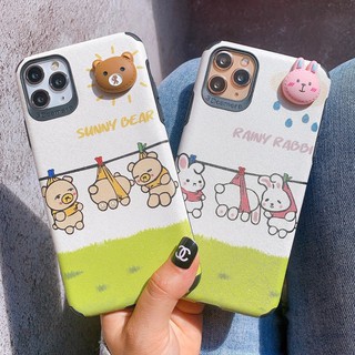 Ốp Lưng IPHONE -ANDROID Da IMD Hình Nổi Bear x Rabbit