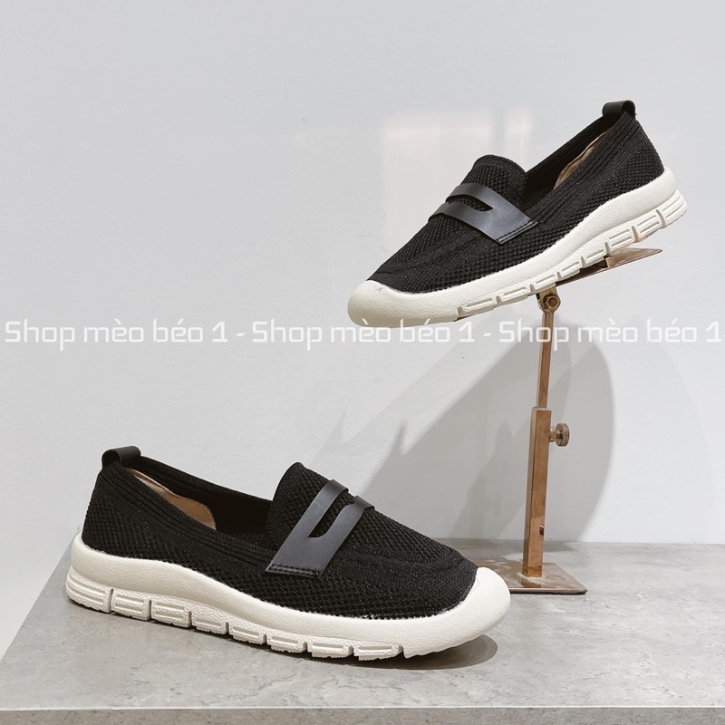 Giày slip on bệt chun đai ngang fullbox hàng quảng châu cao cấp