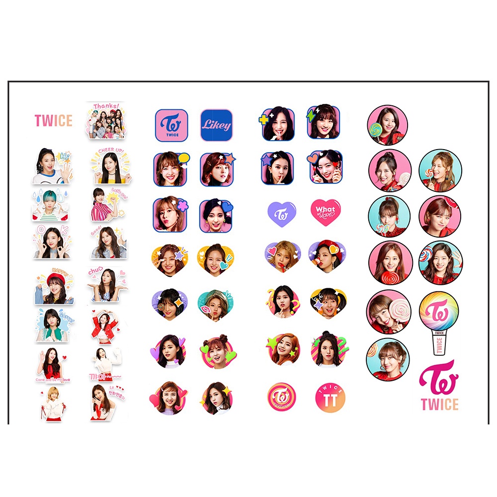 sticker twice wanna one exo SI21 hình dán dễ thương trang trí dán sổ dán điện thoại 1 tờ 7*19,5cm bullet journal
