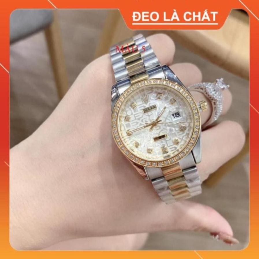 [Free Sip]  [Siêu Phẩm]  Đồng hồ nam rolex dây kim loại viền đính đá hoàn hảo - Đồng hồ Rolex Việt Nam  leocamwatch