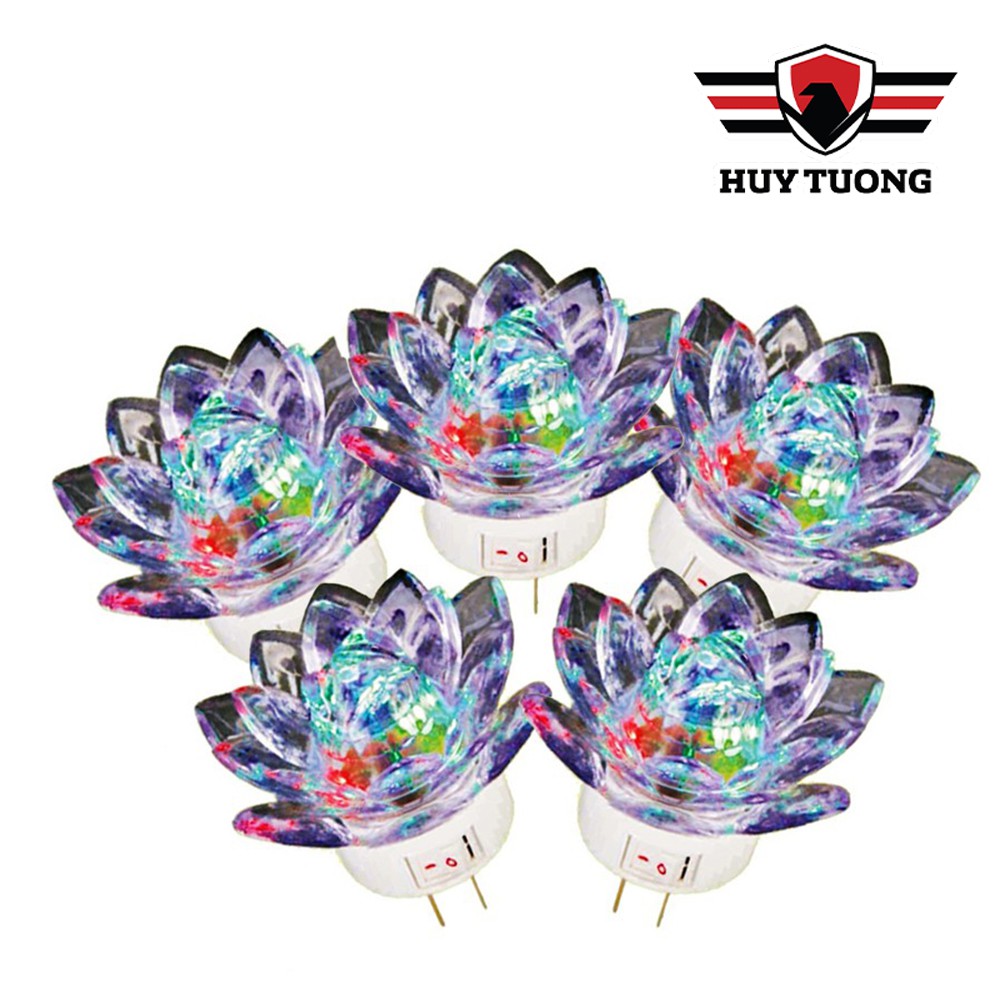 Bóng đèn led ngũ sắc đổi màu hình bông sen cao cấp - Huy Tưởng