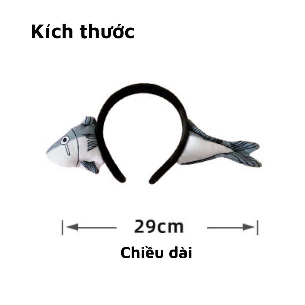 Băng đô cài tóc hình cá và cà rốt dễ thương đơn giản phong cách Hàn Quốc cho nữ