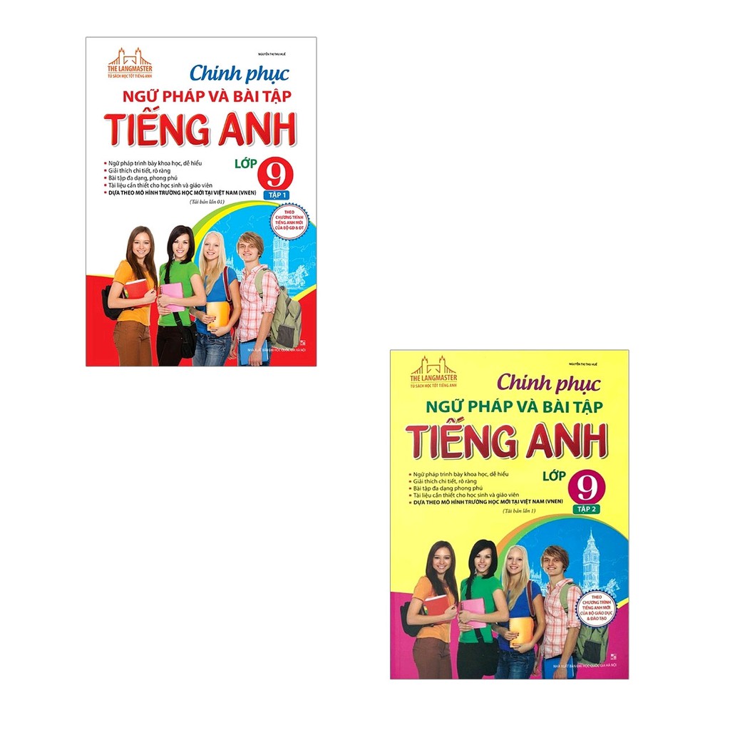 Sách The Langmaster - Chinh Phục Ngữ Pháp Và Bài Tập Tiếng Anh Lớp 9 (2 Tập)