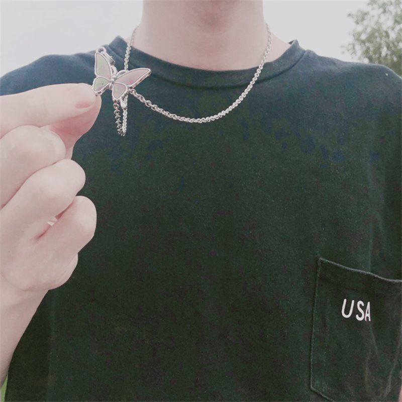 San * Vòng cổ Mặt Bướm Đính Đá Thay Đổi Màu Sắc Theo Tâm Trạng Cho Nữ