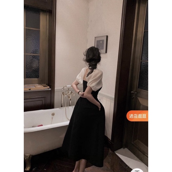 Váy Thiết Kế Tay Voan Phồng Dáng Xoè 2 Màu Tiểu Thư | BigBuy360 - bigbuy360.vn
