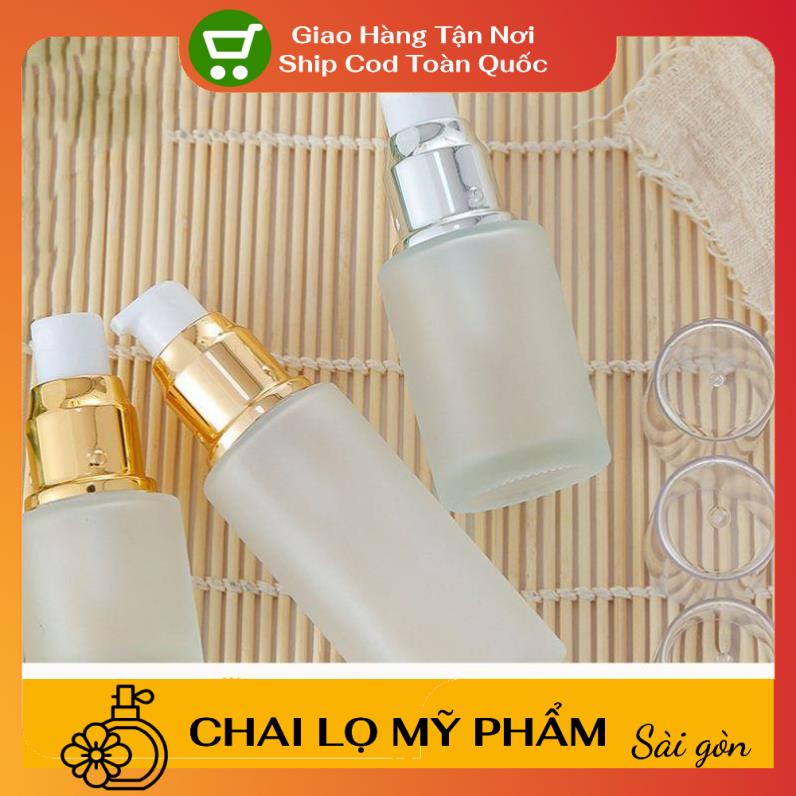 [SIÊU RẺ] Chai lọ chiết mỹ phẩm Thủy tinh mờ Vai ngang Xịt giọt 20ml,30ml,50ml đựng kem dưỡng da, sửa rửa mặt, serum .