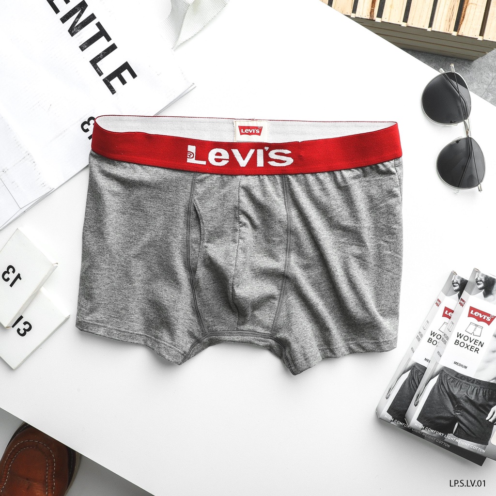 Combo 2 Quần lót nam boxer vải cotton1000% tự nhiên thoáng khí có hộp đựng cao cấp,co giãn DICYDE LV