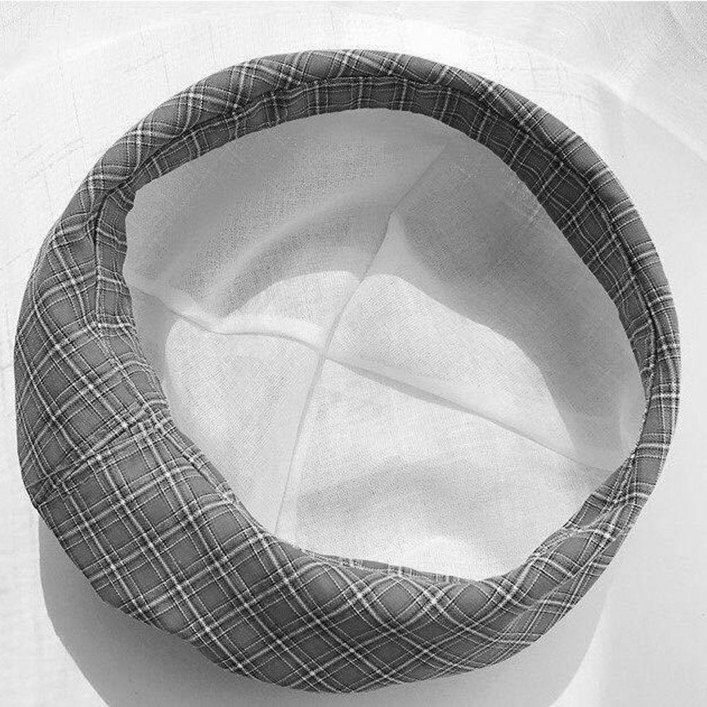 Mũ Beret Cotton Thoáng Khí Kẻ Sọc Caro Thanh Lịch Thời Trang Thu Đông Cho Nữ