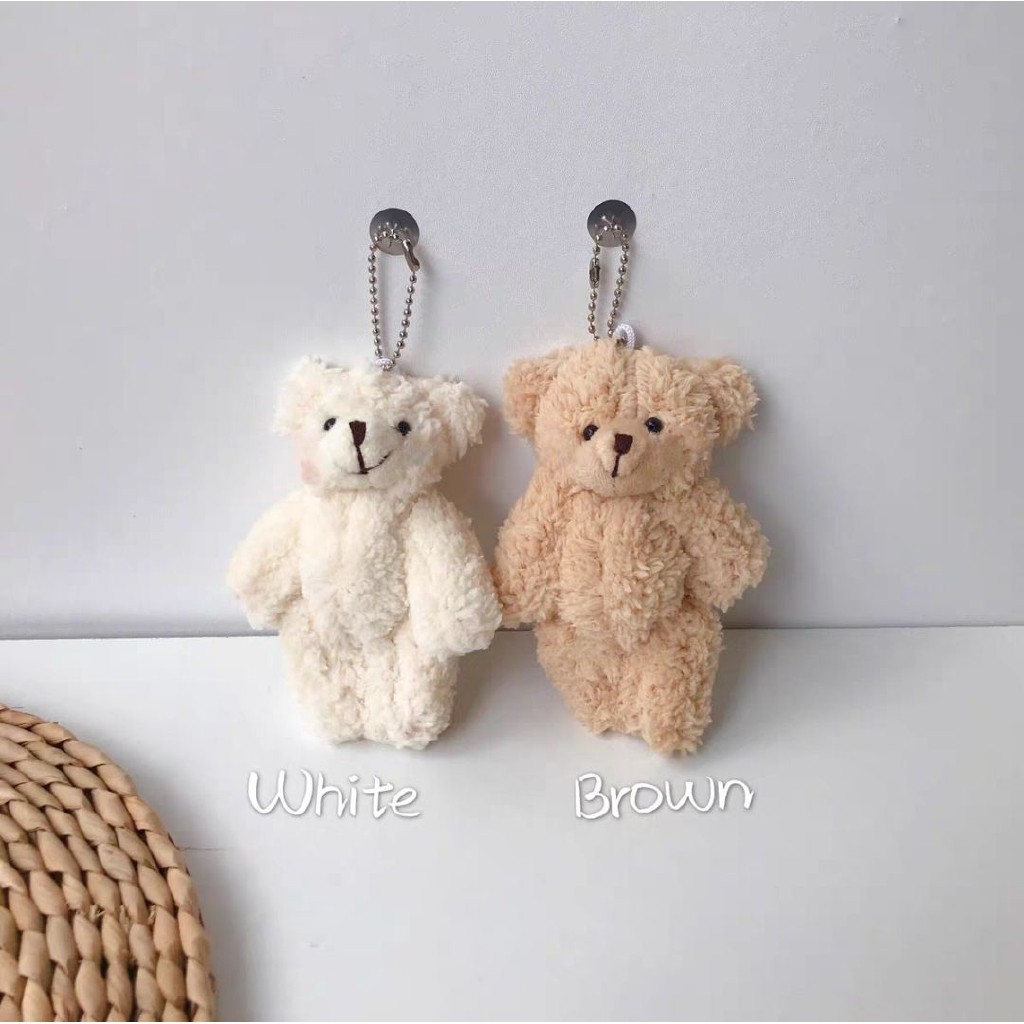 Móc khóa gấu bông dễ thương cute – Móc khóa treo balo gấu trắng PK61