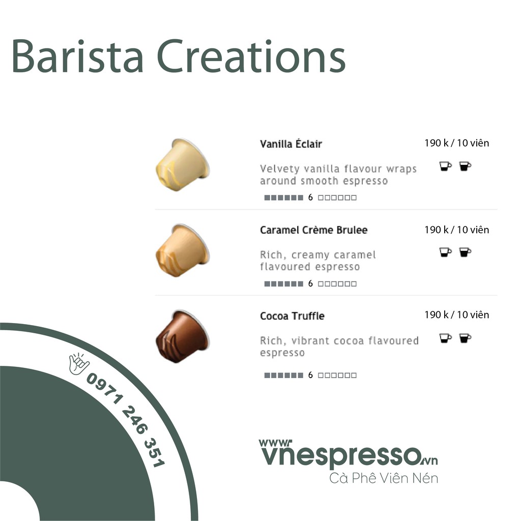 Viên nén cà phê Nespresso - Dòng BARISTA CREATIONS - Cà phê 