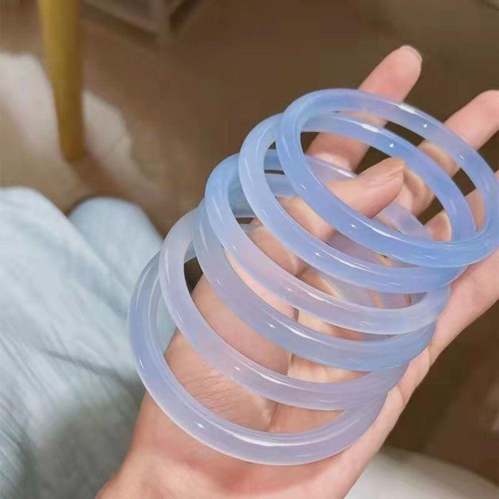 Mocho1 Vòng Đeo Tay Mặt Thủy Tinh Thời Trang Hàn Quốc Cổ Điển Cho Nữ