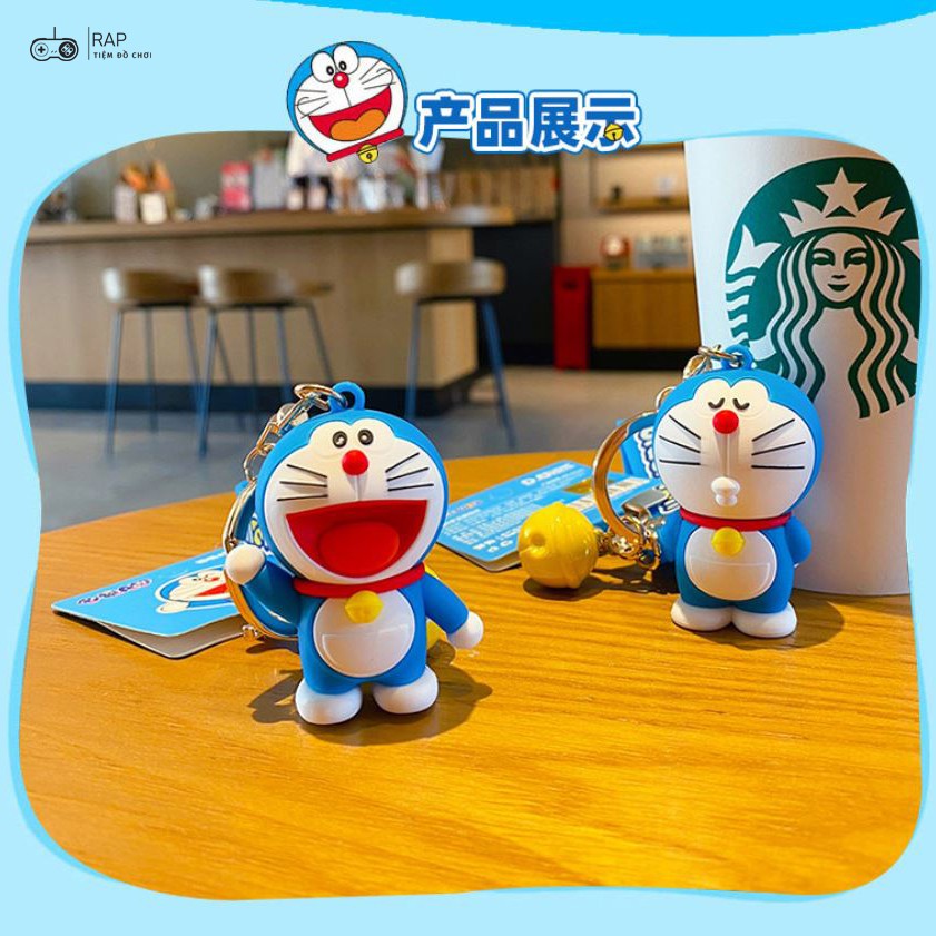 Móc khóa hoạt hình Doraemon 3D cao cấp siêu xinh dùng làm quà tặng, dây treo balo, túi xách, ví cầm tay - Ráp