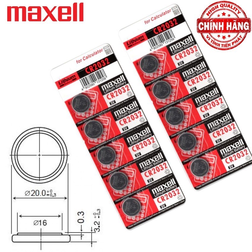 PIN CMOS MAXCELL CR2032 1 VĨ 5 VIÊN