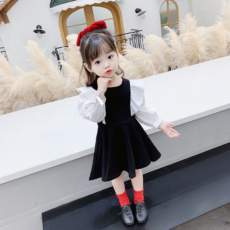 Đầm Công Chúa Tay Dài Thời Trang Xuân Hè Hàn Quốc Dễ Thương Cho Bé Gái