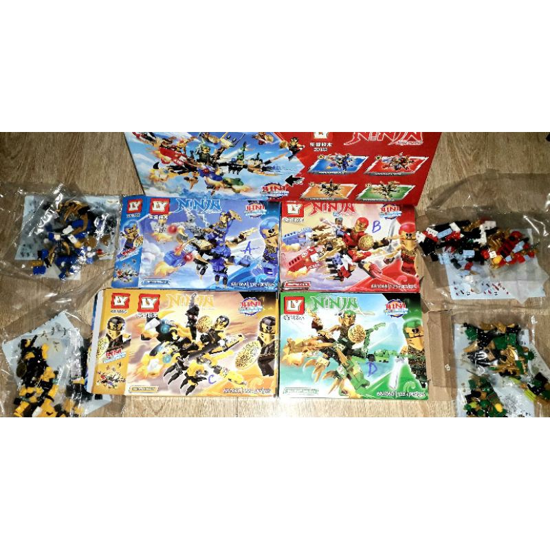 Lắp ráp 1 hộp LegoNinja Rồng 68106 có trên 120 chi tiết bằng nhựa rất đẹp