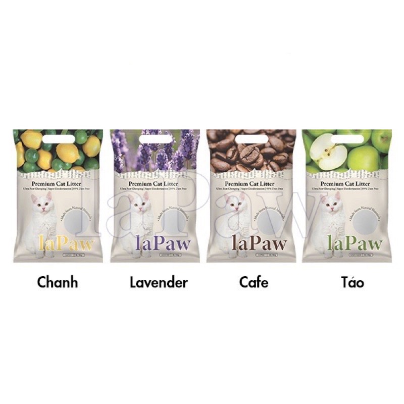 Cát vệ sinh cho mèo laPaw đất sét mix than hoạt tính 8L