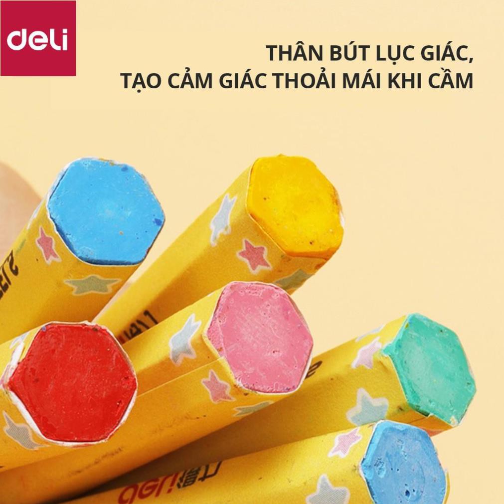 Bút sáp dầu học sinh hộp nhựa Deli - 12/18/24 màu - 72090/72091/72092 [Deli]