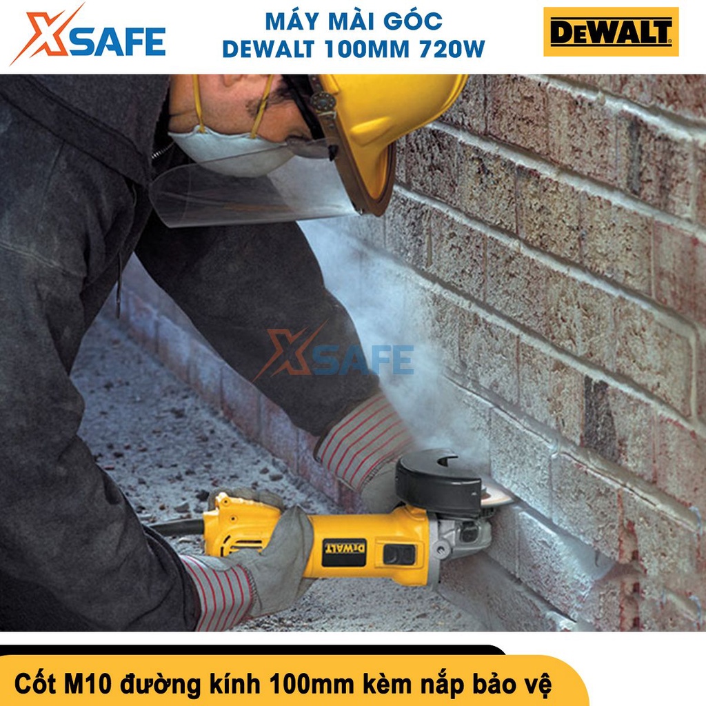 Máy mài cầm tay DEWALT 720W Máy cắt sắt cầm tay bảo vệ quá tải, tốc độ 11000v/p, đĩa cắt 100mm[CHÍNH HÃNG][XSAFE]