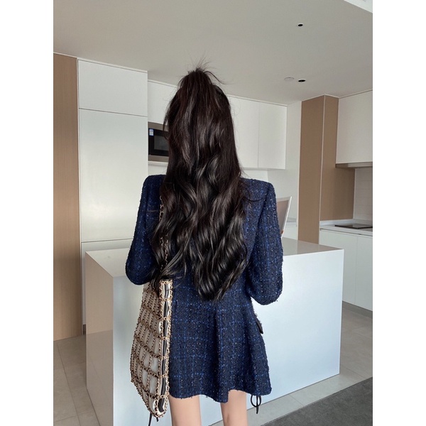 Áo khoác vải tuýt thời trang thu đông cho nữ thương hiệu Self-Portrait cao cấp mẫu mới 2021