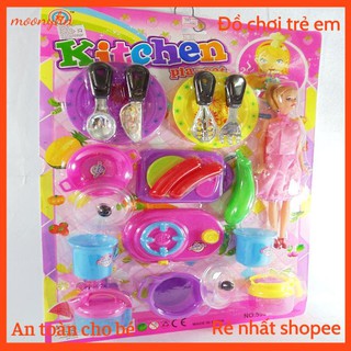 [NHẬP MOONY20 ĐỂ GIẢM THÊM 20K] Bộ đồ chơi nấu ăn bằng nhựa đủ bộ có cả búp bê xinh đẹp dễ thương cho bé gái