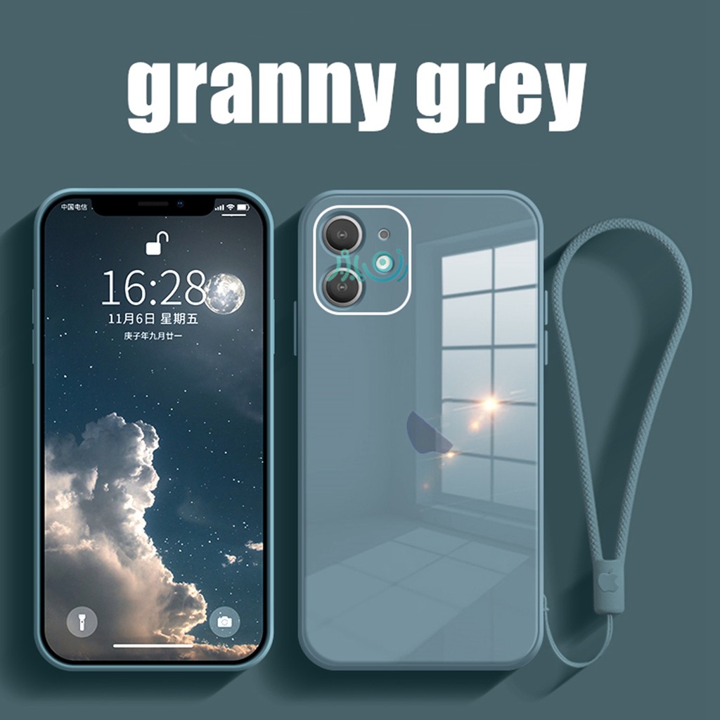 Ốp điện thoại màu trơn mặt kính cường lực thích hợp cho iPhone 13 pro max 11 12 Pro MAX XS MAX XR X 11 Pro max