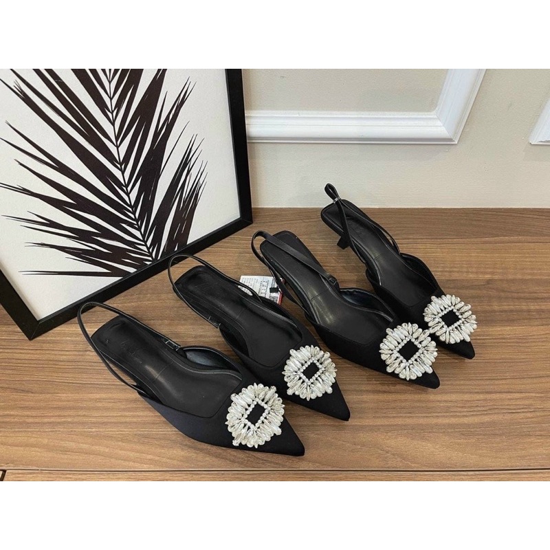 Giày cao gót 3cm mũi nhọn.guốc zara chuẩn hãng fullbox