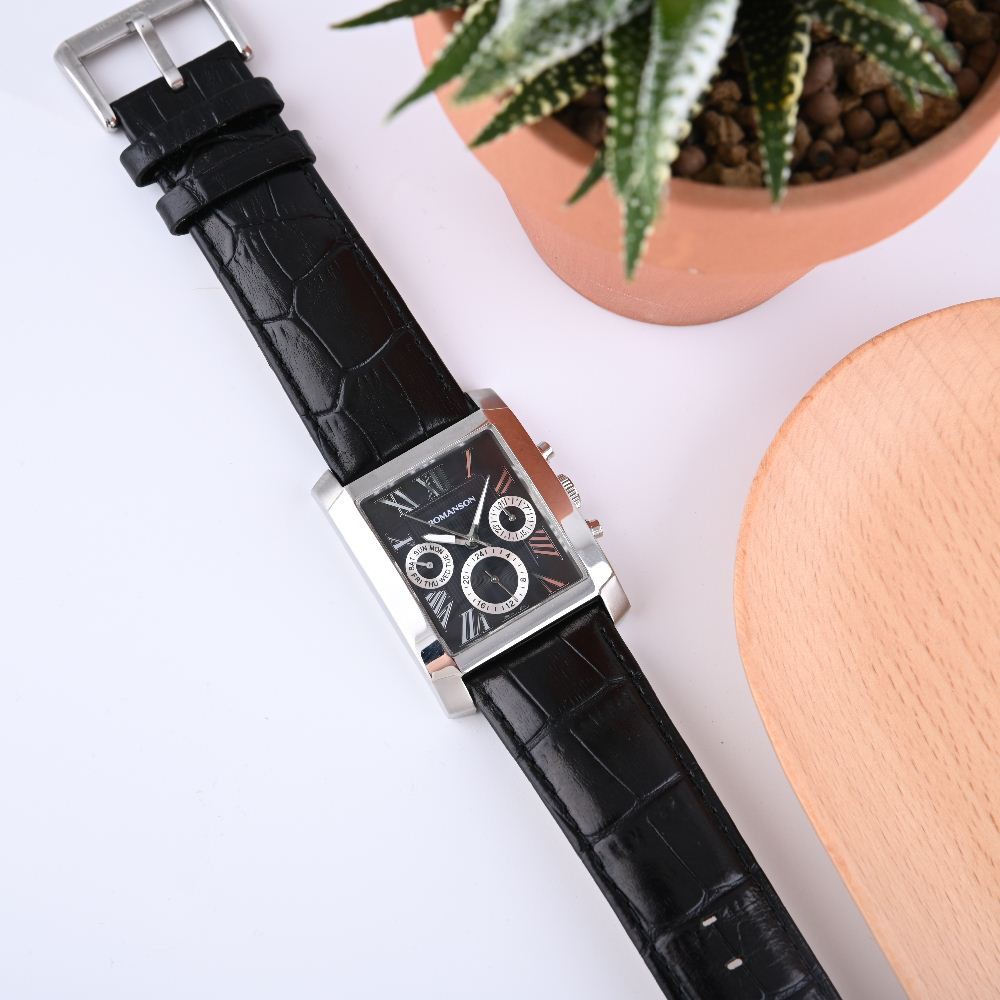 Đồng hồ nam Romanson Man Watch TL0342BMWBK dây thép kiểu dáng thể thao sport, chống nước, máy Thụy Sĩ cao cấp chính hãng