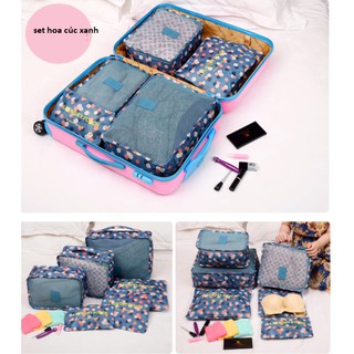 Set túi du lịch 6 túi Floral Clothes Pouch