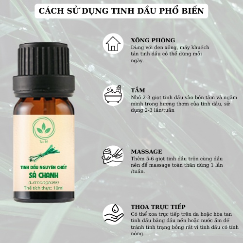 [Giá Dùng Thử] Tinh Dầu Sả Chanh Xông Phòng, Xát Khuẩn Đuổi Muỗi Hiệu Quả Chai 10ml, 50ml, 100ml Tùy Chọn