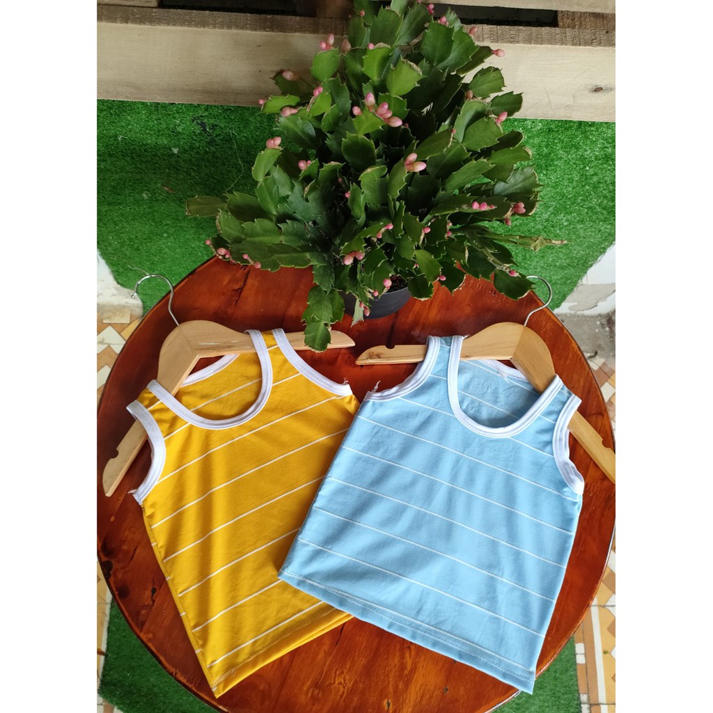 Set 5 áo ba lỗ kẻ cho bé