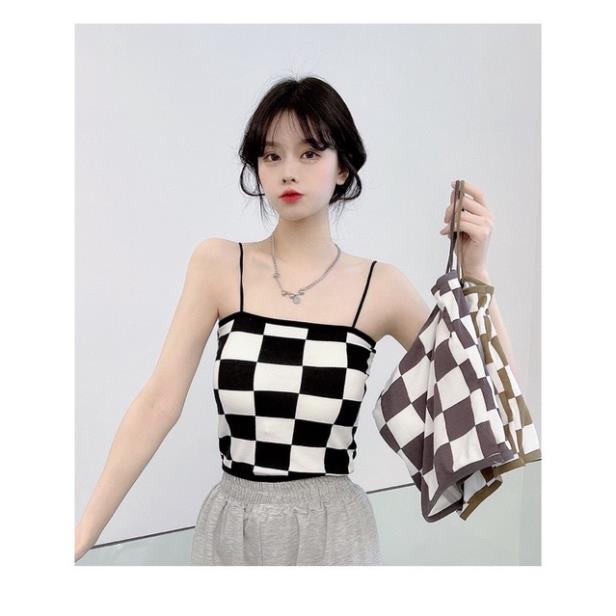 ❤️ Áo Bra Nữ Myna 2 Dây Mảnh Kẻ Ô Dáng Lửng Có Đệm Ngực Trend Mới 8161 ❤️