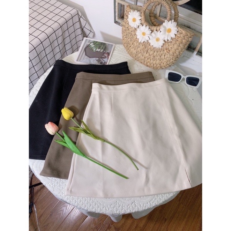 Chân váy xẻ thiết kế cạp cao tôn dáng Chân váy tua rua thời trang chân váy chữ A