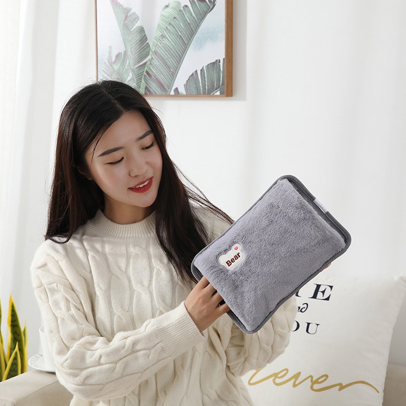 Túi sưởi cắm điện chườm ấm gấu Bear giảm tê buốt chân tay, Túi chườm nóng sạc điện giảm đau bụng kinh cho nữ