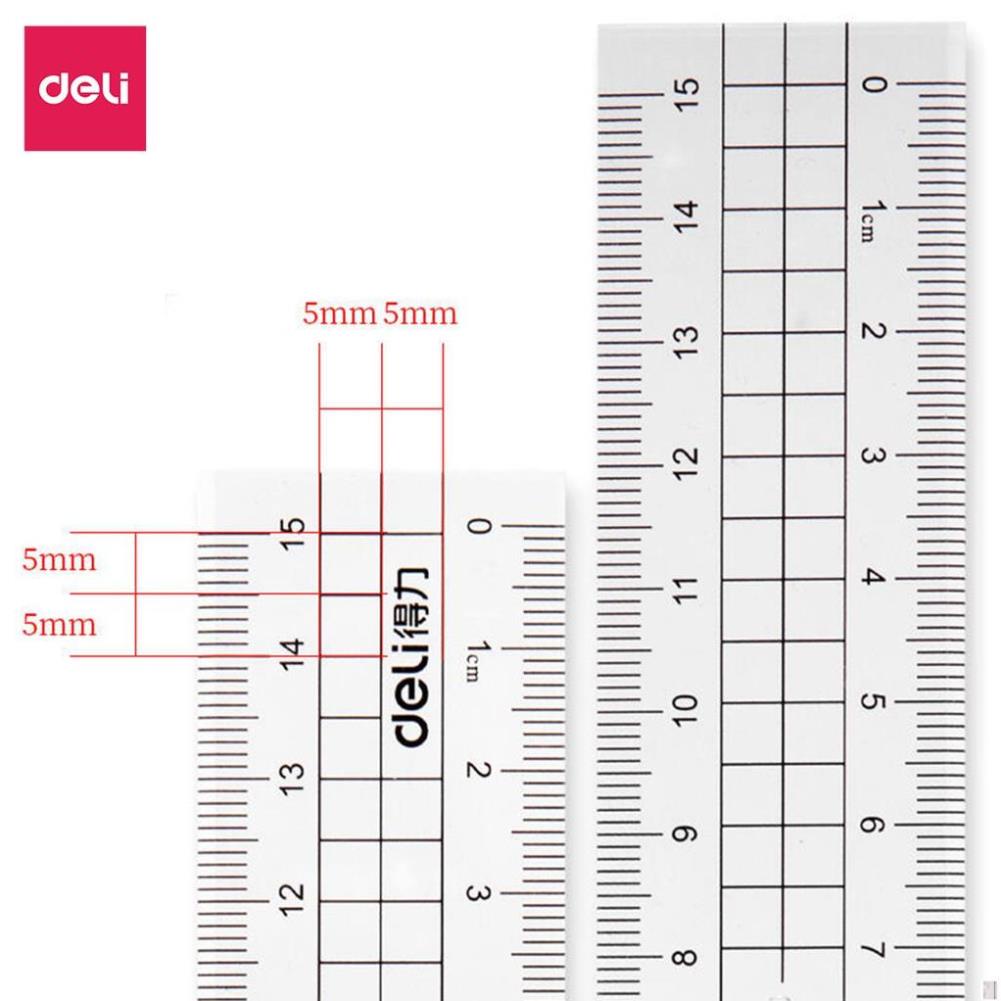 Bộ 4 dụng cụ eke học sinh Deli - 1 bộ eke thước kẻ đo góc tam giác vuông - 71988 - Deli