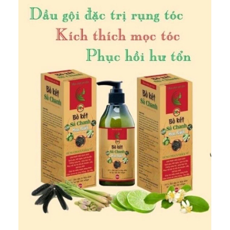 Dầu Gội Bồ Kết Sả Chanh Hoa Bưởi 300ml